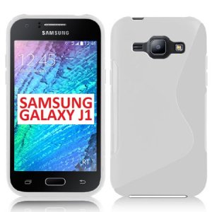 CUSTODIA GEL TPU SILICONE DOUBLE per SAMSUNG SM-J100H GALAXY J1 COLORE BIANCO