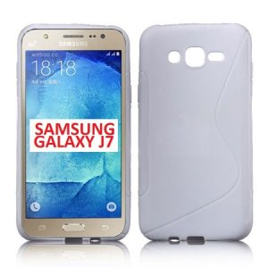 CUSTODIA GEL TPU SILICONE DOUBLE per SAMSUNG SM-J700F GALAXY J7 COLORE BIANCO