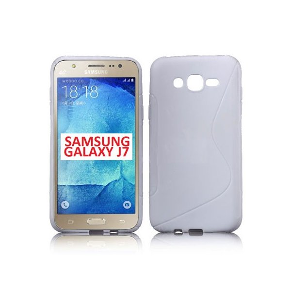 CUSTODIA GEL TPU SILICONE DOUBLE per SAMSUNG SM-J700F GALAXY J7 COLORE BIANCO