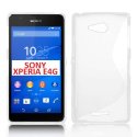 CUSTODIA GEL TPU SILICONE DOUBLE per SONY XPERIA E4G, SONY XPERIA E4G DUAL COLORE BIANCO - TRASPARENTE