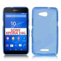 CUSTODIA GEL TPU SILICONE DOUBLE per SONY XPERIA E4G, SONY XPERIA E4G DUAL COLORE BLU