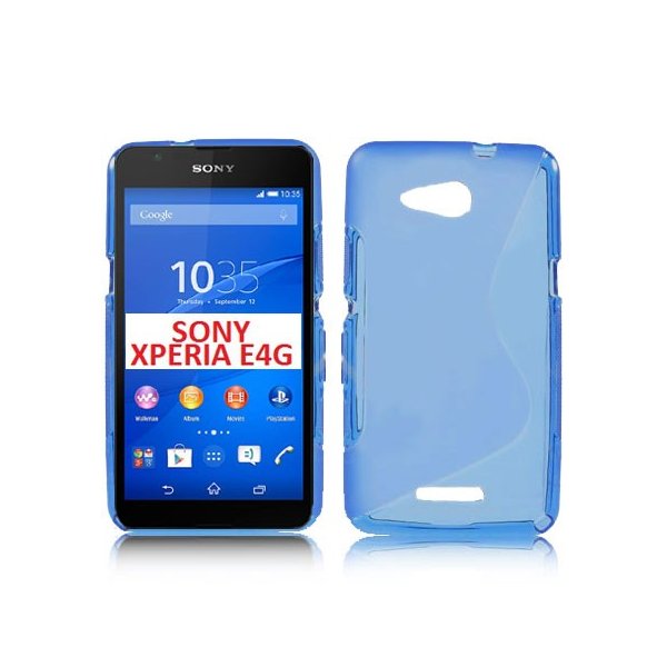 CUSTODIA GEL TPU SILICONE DOUBLE per SONY XPERIA E4G, SONY XPERIA E4G DUAL COLORE BLU