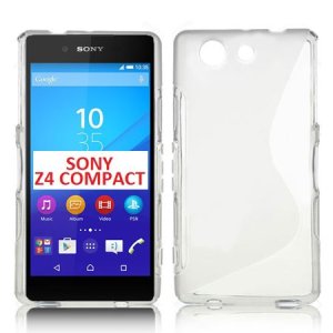 CUSTODIA GEL TPU SILICONE DOUBLE per SONY XPERIA Z4 COMPACT COLORE BIANCO - TRASPARENTE