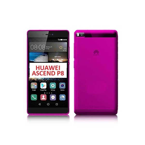 CUSTODIA GEL TPU SILICONE per HUAWEI ASCEND P8 COLORE ROSA - TRASPARENTE