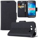 CUSTODIA FLIP ORIZZONTALE per SAMSUNG SM-G388F GALAXY XCOVER 3 CON INTERNO IN TPU SILICONE, STAND E PORTA CARTE COLORE NERO