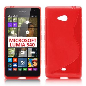 CUSTODIA GEL TPU SILICONE DOUBLE per MICROSOFT LUMIA 540 DUAL SIM COLORE ROSSO