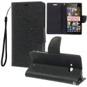 CUSTODIA FLIP ORIZZONTALE per MICROSOFT LUMIA 540 DUAL SIM CON INTERNO IN TPU SILICONE, STAND E PORTA CARTE COLORE NERO