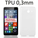 CUSTODIA GEL TPU SILICONE ULTRA SLIM 0,3mm per MICROSOFT LUMIA 640 XL COLORE BIANCO - TRASPARENTE