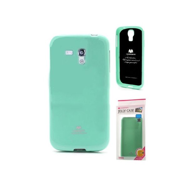 CUSTODIA GEL TPU SILICONE per SAMSUNG I8190 GALAXY S3 MINI VERDE ACQUA LUCIDO CON GLITTER ALTA QUALITA' MERCURY