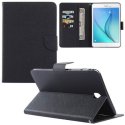 CUSTODIA BOOK ORIZZONTALE per SAMSUNG GALAXY TAB A 8.0, SM-T350 CON STAND, INTERNO IN TPU E TASCHE PORTA CARTE COLORE NERO