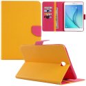 CUSTODIA BOOK ORIZZONTALE per SAMSUNG GALAXY TAB A 8.0, SM-T350 CON STAND, INTERNO IN TPU E TASCHE PORTA CARTE COLORE GIALLO