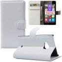 CUSTODIA FLIP ORIZZONTALE SIMILPELLE per MICROSOFT LUMIA 540 DUAL SIM CON STAND, PORTA CARTE E CHIUSURA MAGNETICA BIANCO