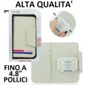 CUSTODIA FLIP ORIZZONTALE PELLE UNIVERSALE CON PORTA CARTE PER DISPOSITIVI FINO A 4,8" POLLICI COLORE BEIGE ALTA QUALITA' VERSAL