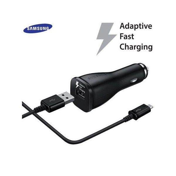 CARICATORE AUTO 2000mAh CON 1 PORTA USB (FAST CHARGING) + CAVO MICRO USB COLORE NERO EP-LN915U ORIGINALE SAMSUNG IN BULK