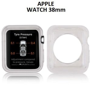 CUSTODIA GEL TPU SILICONE per APPLE WATCH 38MM COLORE BIANCO TRASPARENTE