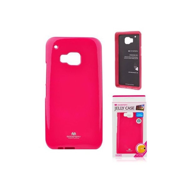 CUSTODIA per HTC ONE M9, ONE M9 PRIME CAMERA IN GEL TPU SILICONE COLORE FUCSIA LUCIDO CON GLITTER ALTA QUALITA' MERCURY