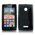 CUSTODIA GEL TPU SILICONE DOUBLE per MICROSOFT LUMIA 435 COLORE NERO