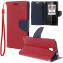 CUSTODIA FLIP ORIZZONTALE per NOKIA 515, 515 DUAL SIM CON INTERNO IN TPU SILICONE, STAND E PORTA CARTE COLORE ROSSO