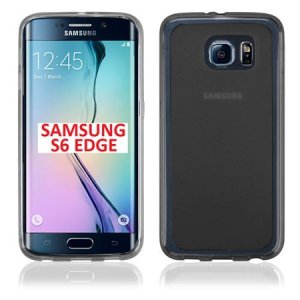 CUSTODIA GEL TPU SILICONE per SAMSUNG SM-G925 GALAXY S6 EDGE COLORE NERO - TRASPARENTE