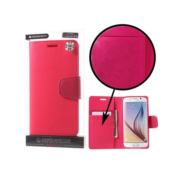 CUSTODIA per SAMSUNG GALAXY S6 (SM-G920) CON INTERNO IN TPU E STAND COLORE FUCSIA SONATA MERCURY BLISTER - ATTENZIONE!..