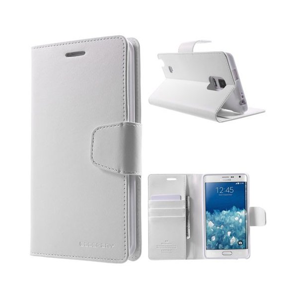 CUSTODIA FLIP ORIZZONTALE PELLE per SAMSUNG N915 GALAXY NOTE EDGE CON INTERNO IN TPU E STAND BIANCO SONATA MERCURY BLISTER