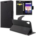 CUSTODIA FLIP ORIZZONTALE per ALCATEL ONE TOUCH IDOL 3 - 4.7" POLLICI, OT-6039X CON INTERNO IN TPU, STAND E PORTA CARTE NERO