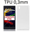 CUSTODIA GEL TPU SILICONE ULTRA SLIM 0,3mm per LENOVO P70 COLORE BIANCO TRASPARENTE