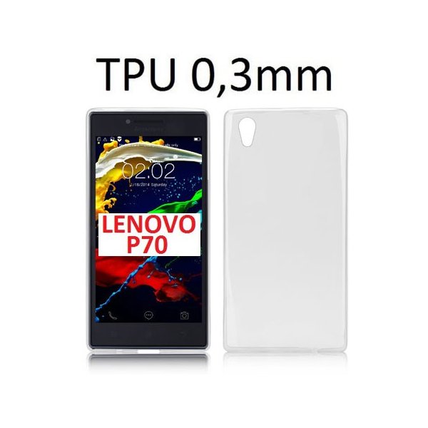 CUSTODIA GEL TPU SILICONE ULTRA SLIM 0,3mm per LENOVO P70 COLORE BIANCO TRASPARENTE