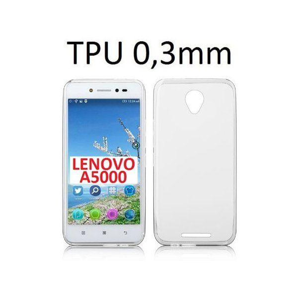 CUSTODIA per LENOVO A5000 (5.0") IN GEL TPU SILICONE TRASPARENTE ULTRA SLIM 0,3mm