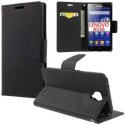 CUSTODIA FLIP ORIZZONTALE per LENOVO A536 CON INTERNO IN TPU, STAND E TASCHE PORTA CARTE COLORE NERO