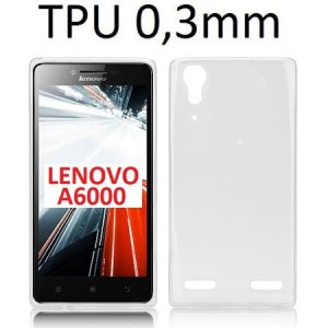 CUSTODIA per LENOVO A6000, A6000 PLUS, A6010, A6010 PLUS IN GEL TPU SILICONE ULTRA SLIM 0,3mm TRASPARENTE