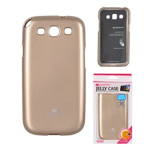 CUSTODIA GEL TPU SILICONE per SAMSUNG I9300 GALAXY S3, I9300i GALAXY S3 NEO COLORE ORO LUCIDO CON GLITTER ALTA QUALITA' MERCURY