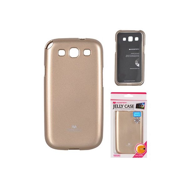 CUSTODIA GEL TPU SILICONE per SAMSUNG I9300 GALAXY S3, I9300i GALAXY S3 NEO COLORE ORO LUCIDO CON GLITTER ALTA QUALITA' MERCURY