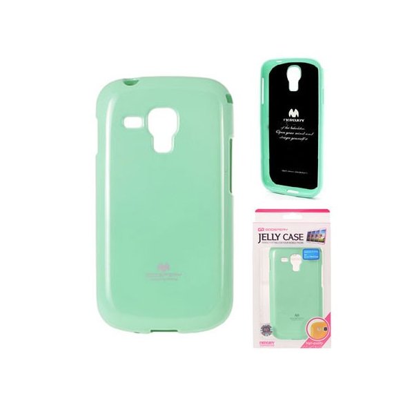 CUSTODIA GEL TPU SILICONE per SAMSUNG S7562 GALAXY S DUOS, S7560, S7580 VERDE ACQUA LUCIDO CON GLITTER ALTA QUALITA' MERCURY