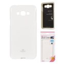 CUSTODIA GEL TPU SILICONE per SAMSUNG SM-A800F GALAXY A8 COLORE BIANCO LUCIDO CON GLITTER ALTA QUALITA' MERCURY BLISTER