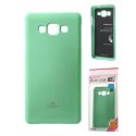 CUSTODIA GEL TPU SILICONE per SAMSUNG SM-A800F GALAXY A8 VERDE ACQUA LUCIDO CON GLITTER ALTA QUALITA' MERCURY BLISTER