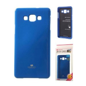 CUSTODIA GEL TPU SILICONE per SAMSUNG SM-A800F GALAXY A8 COLORE BLU LUCIDO CON GLITTER ALTA QUALITA' MERCURY BLISTER