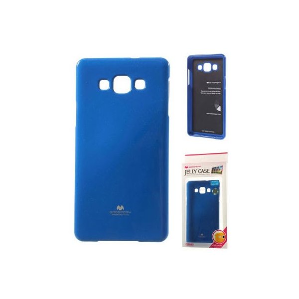 CUSTODIA GEL TPU SILICONE per SAMSUNG SM-A800F GALAXY A8 COLORE BLU LUCIDO CON GLITTER ALTA QUALITA' MERCURY BLISTER