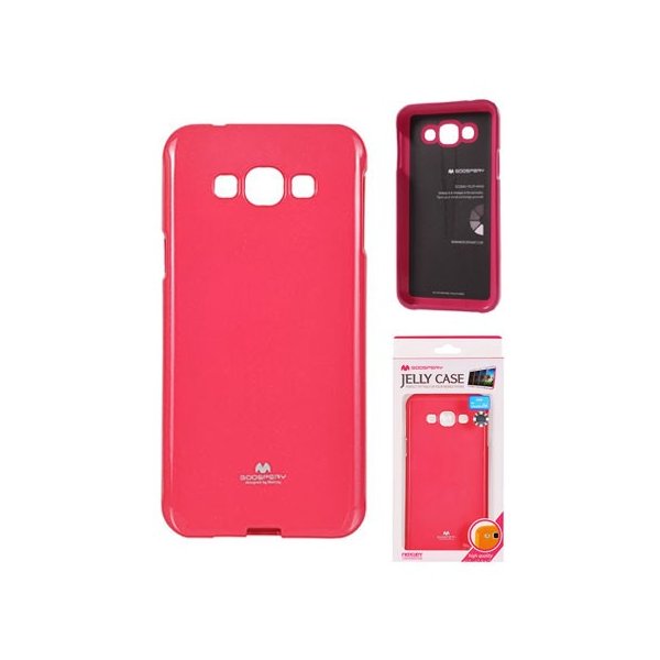 CUSTODIA GEL TPU SILICONE per SAMSUNG SM-A800F GALAXY A8 COLORE FUCSIA LUCIDO CON GLITTER ALTA QUALITA' MERCURY BLISTER