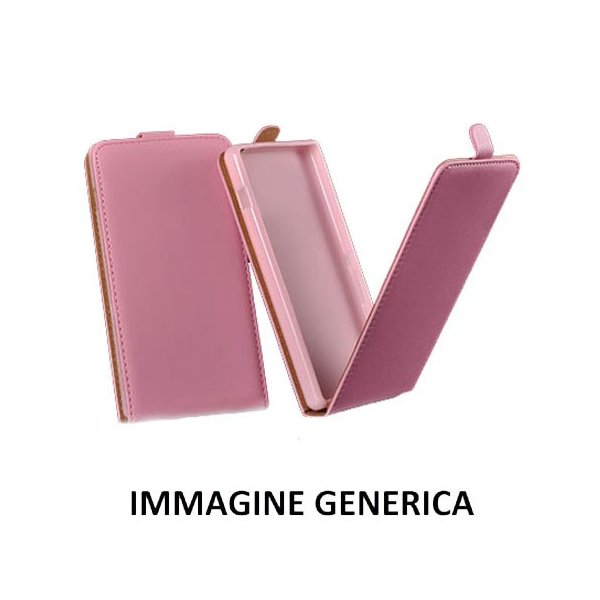 CUSTODIA FLIP VERTICALE SLIM SIMILPELLE per SONY XPERIA Z3 COMPACT D5803, D5833 CON INTERNO IN TPU SILICONE COLORE ROSA