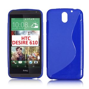 CUSTODIA GEL TPU SILICONE DOUBLE per HTC DESIRE 610 COLORE BLU