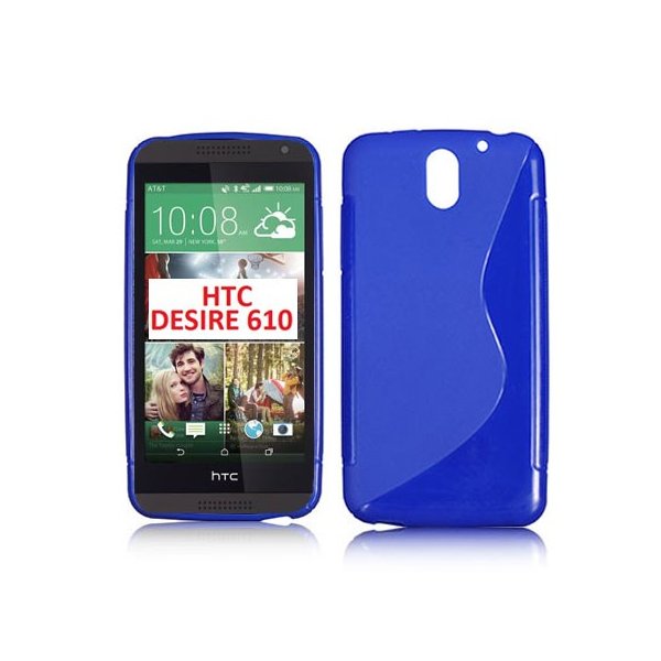 CUSTODIA GEL TPU SILICONE DOUBLE per HTC DESIRE 610 COLORE BLU