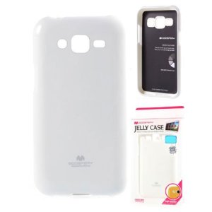 CUSTODIA GEL TPU SILICONE per SAMSUNG SM-J500F GALAXY J5 COLORE BIANCO LUCIDO CON GLITTER ALTA QUALITA' MERCURY BLISTER