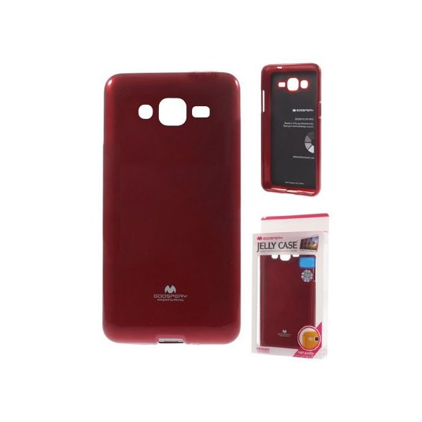 CUSTODIA GEL TPU SILICONE per SAMSUNG SM-J500F GALAXY J5 COLORE ROSSO LUCIDO CON GLITTER ALTA QUALITA' MERCURY BLISTER