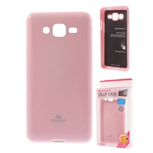 CUSTODIA GEL TPU SILICONE per SAMSUNG SM-J500F GALAXY J5 COLORE ROSA LUCIDO CON GLITTER ALTA QUALITA' MERCURY BLISTER