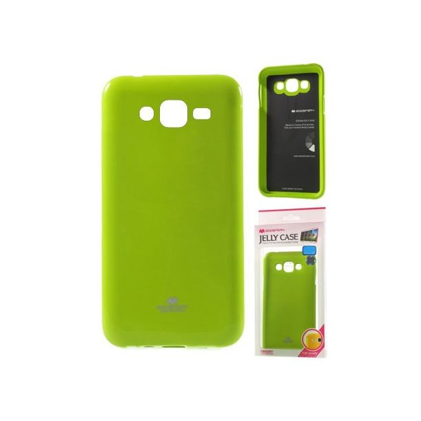 CUSTODIA GEL TPU SILICONE per SAMSUNG SM-J500F GALAXY J5 COLORE VERDE LUCIDO CON GLITTER ALTA QUALITA' MERCURY BLISTER