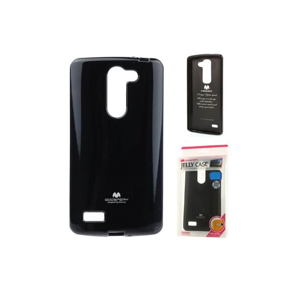 CUSTODIA GEL TPU SILICONE per LG MAGNA, G4C, H525N COLORE NERO LUCIDO CON GLITTER ALTA QUALITA' MERCURY BLISTER