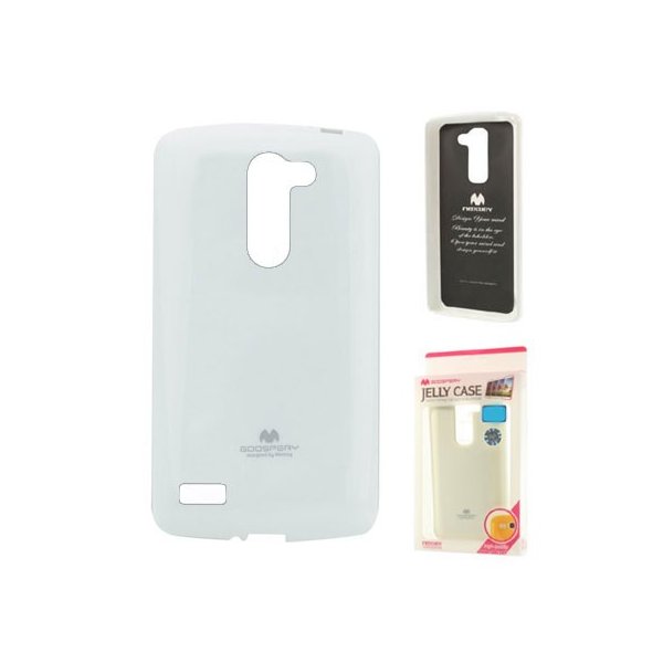 CUSTODIA GEL TPU SILICONE per LG MAGNA, G4C, H525N COLORE BIANCO LUCIDO CON GLITTER ALTA QUALITA' MERCURY BLISTER