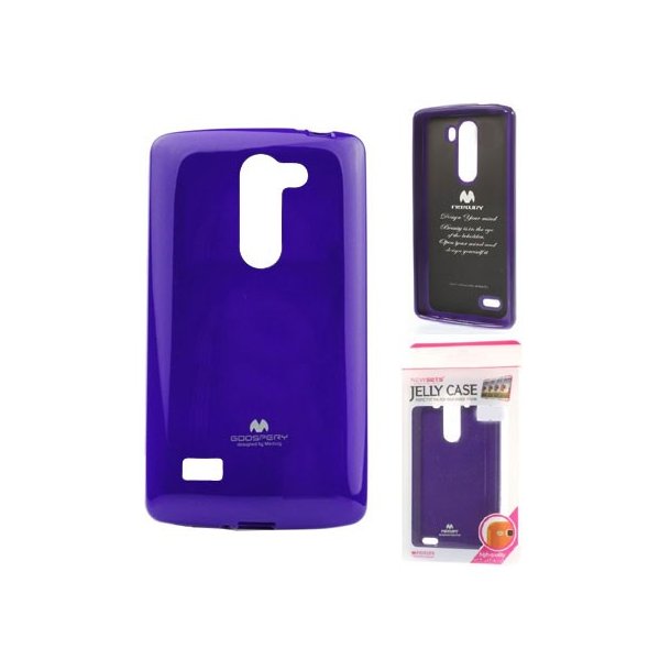 CUSTODIA GEL TPU SILICONE per LG MAGNA, G4C, H525N COLORE VIOLA LUCIDO CON GLITTER ALTA QUALITA' MERCURY BLISTER