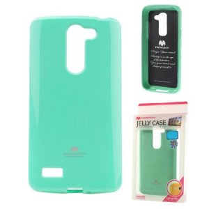 CUSTODIA GEL TPU SILICONE per LG MAGNA, G4C, H525N COLORE VERDE ACQUA LUCIDO CON GLITTER ALTA QUALITA' MERCURY BLISTER